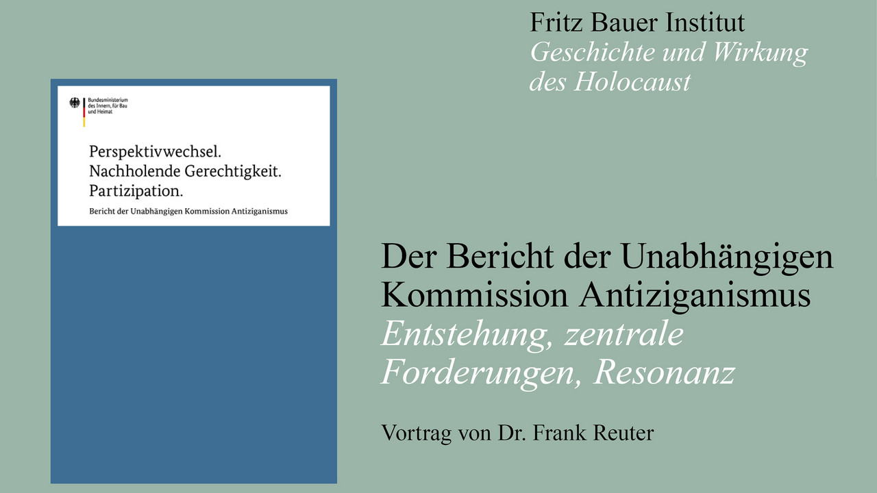 Vortrag von Dr. Frank Reuter - Fritz Bauer Institut